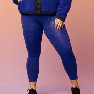 Fabletics powerhold blue cropped workout leggings